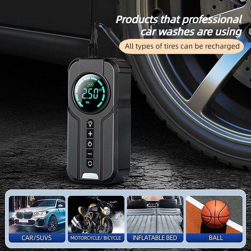Tire Inflator High-Speed Motor Digital Gauge & Built-In LED