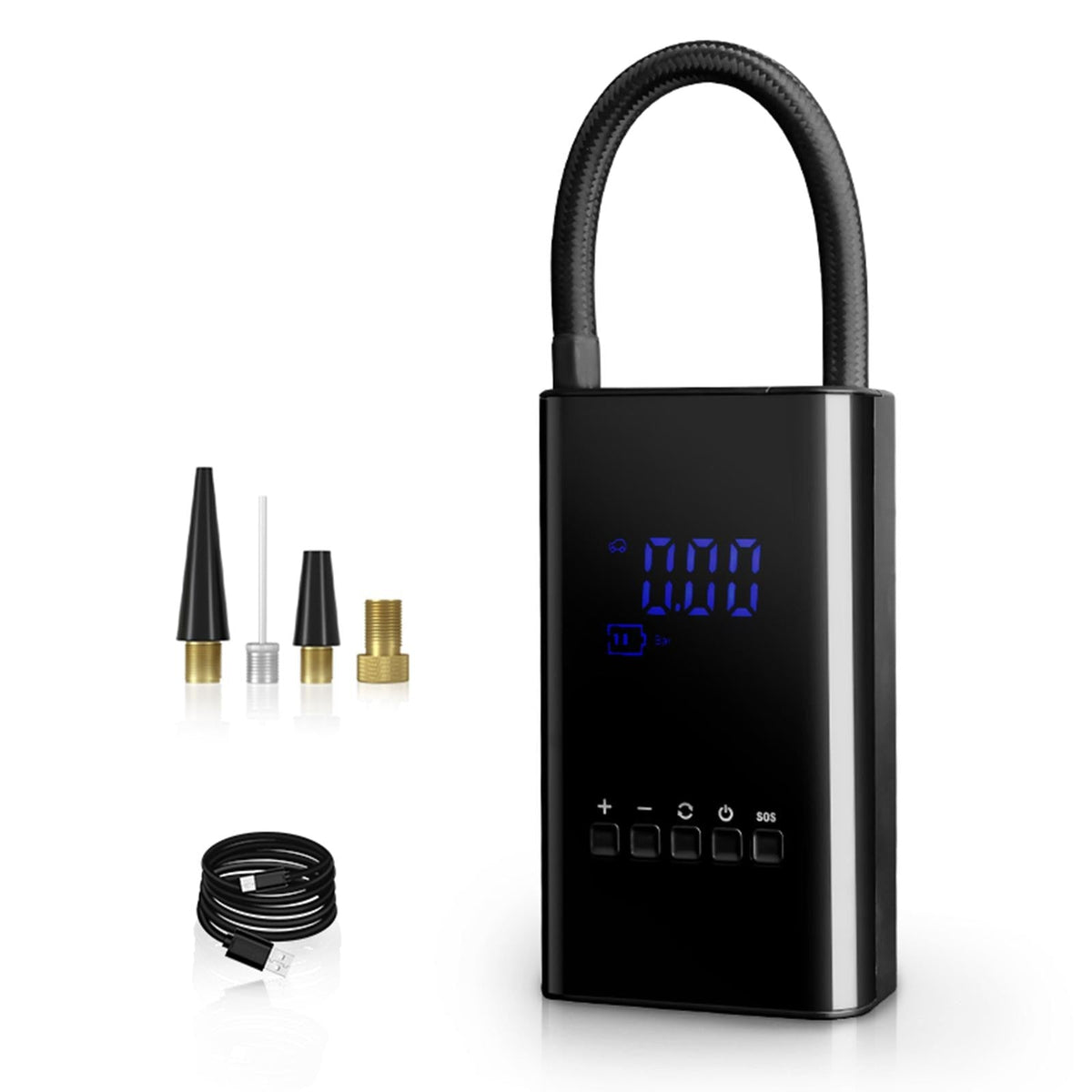 Tire Inflator Portable Battery-Powered Mini LED 150psi