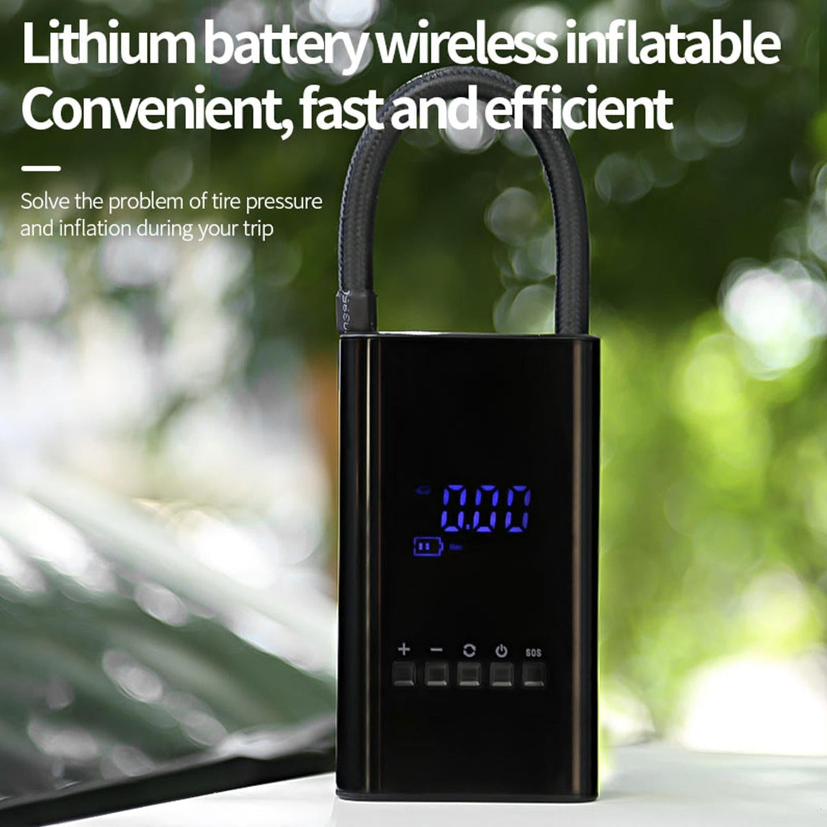 Tire Inflator Portable Battery-Powered Mini LED 150psi