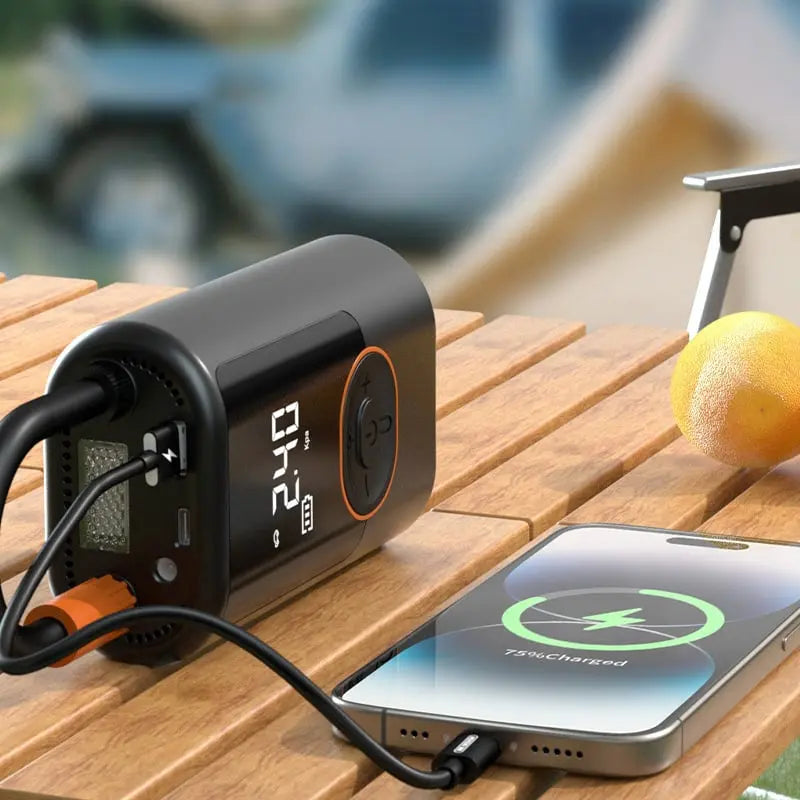 Tire Inflator Portable USB Rechargeable LCD Auto-Stop