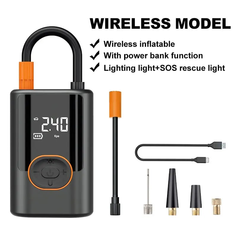 Tire Inflator Portable USB Rechargeable LCD Auto-Stop