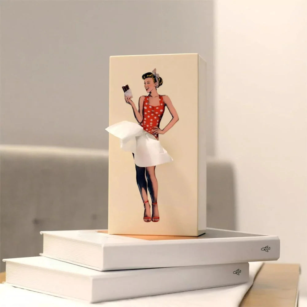 Tissue Box Cover Dancing Figure Design Fits Standard Packs