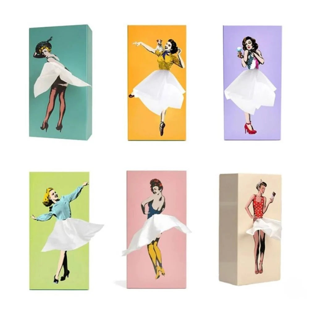 Tissue Box Cover Flying Skirt Design Fits Standard Boxes