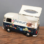 Tissue Box Cover Handcrafted Painted Floral Iron