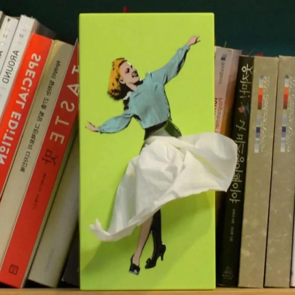 Tissue Box Cover Playful Skirt & Weighted Base