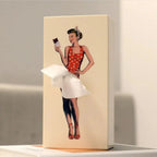 Tissue Box Cover Skirted Fabric Weighted Base