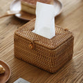Tissue Box Handwoven Rattan Dust-Resistant Lid