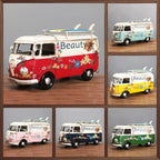 Tissue Box Holder Hand-Painted Floral Retro Bus