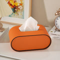 Tissue Box Holder Oval Premium Leather Compact