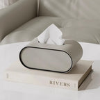 Tissue Box Holder Oval Premium Leather Compact
