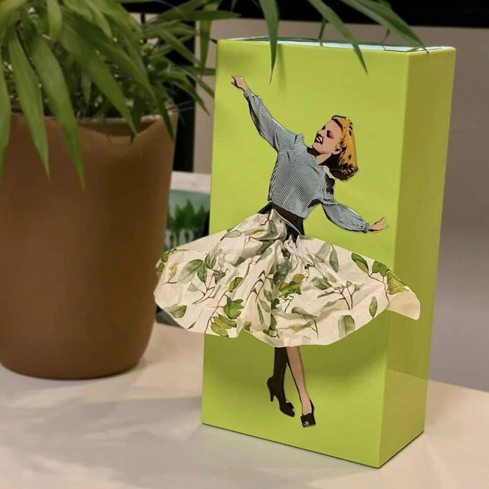 Tissue Box Holder Skirt Figure Fits Standard Boxes