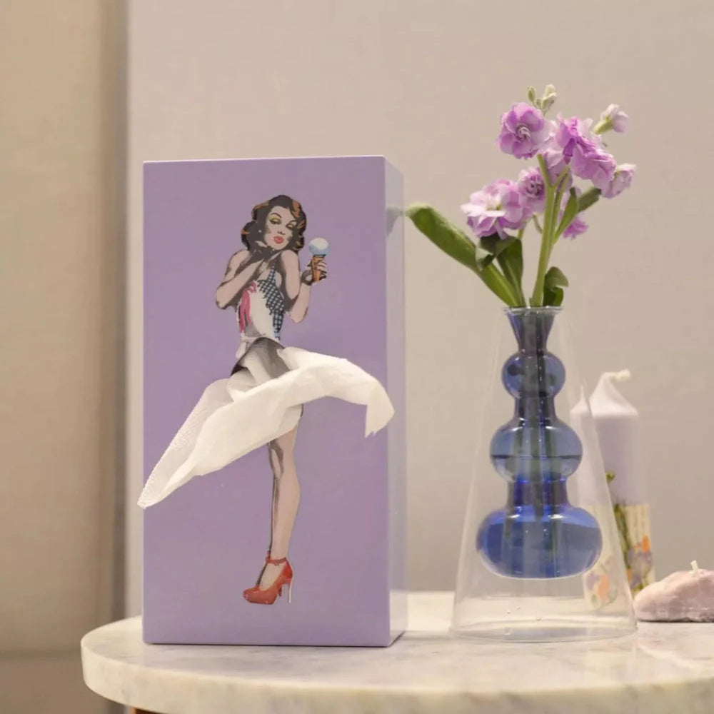 Tissue Box Holder Skirt Figure Fits Standard Boxes