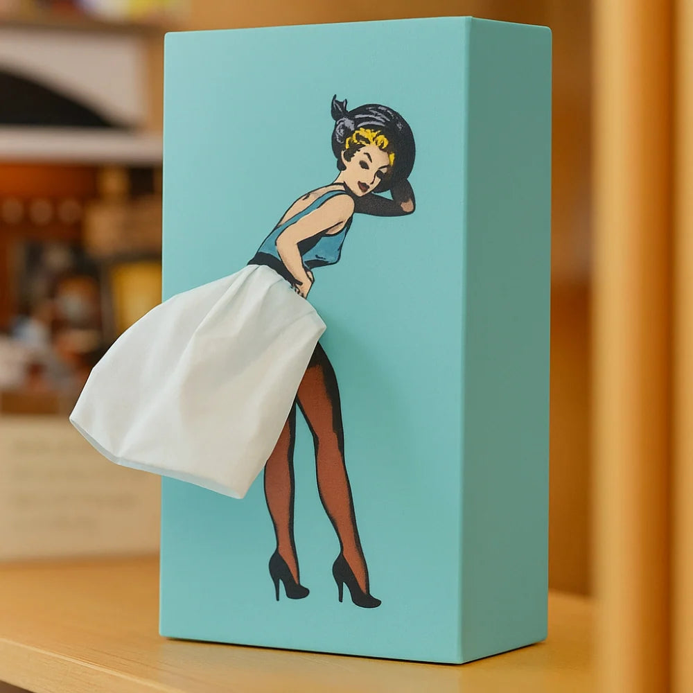 Tissue Box Holder Skirt Figure Fits Standard Boxes