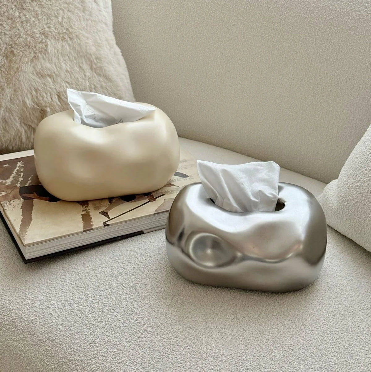 Tissue Holder Sculptural Cloud Ceramic