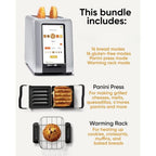 Toaster 2-Slice Touchscreen Even Toasting Warming Rack & Panini