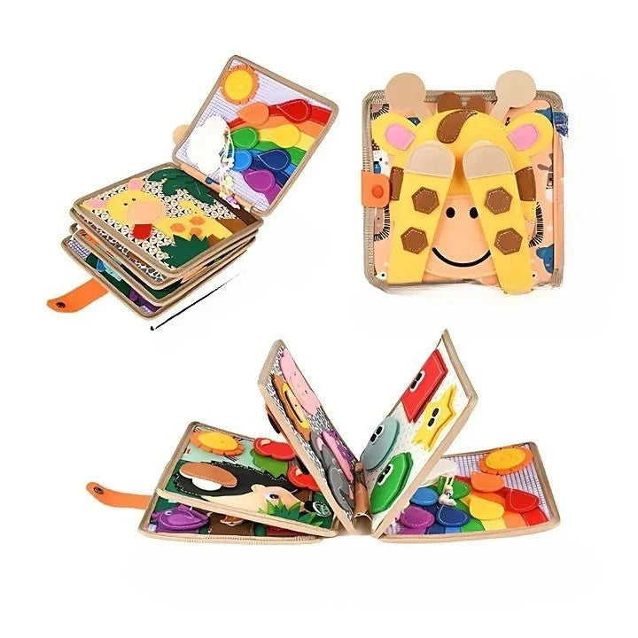 Toddler Activity Book Multi-Texture Sensory Built-In Handle