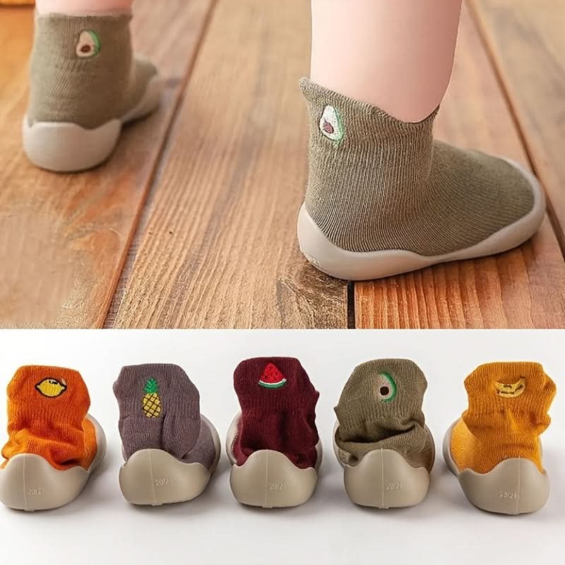 Toddler Ankle Socks Non-Slip Sole Cotton Blend