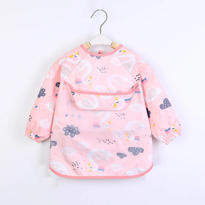 Toddler Apron Waterproof & Easy-Clean Front Pockets