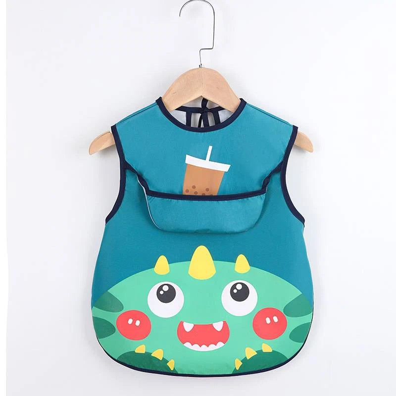 Toddler Apron Waterproof & Easy-Clean Front Pockets