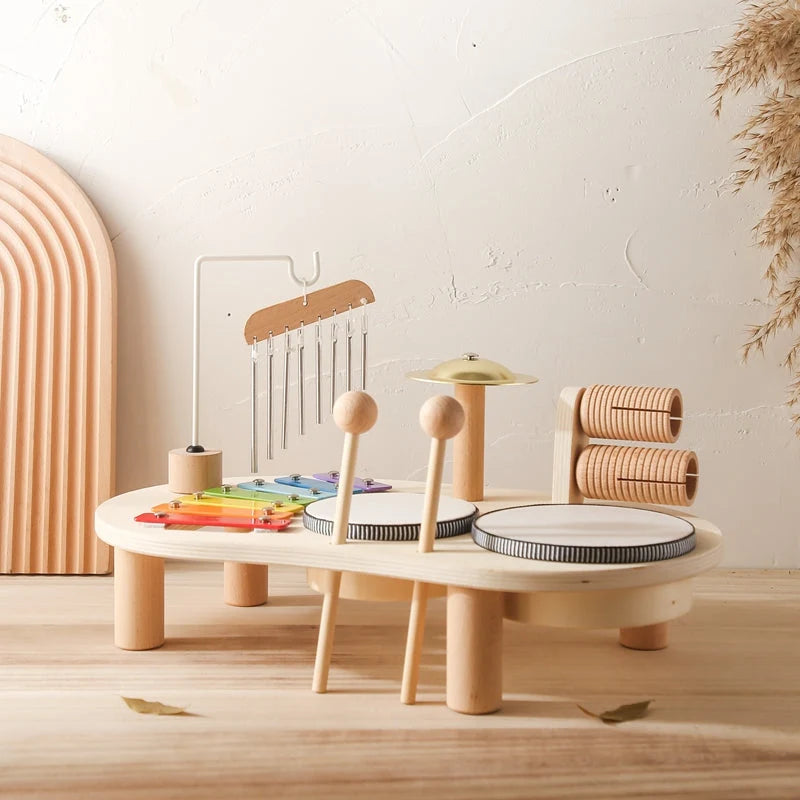 Toddler Music Table Wooden Xylophone & Drums