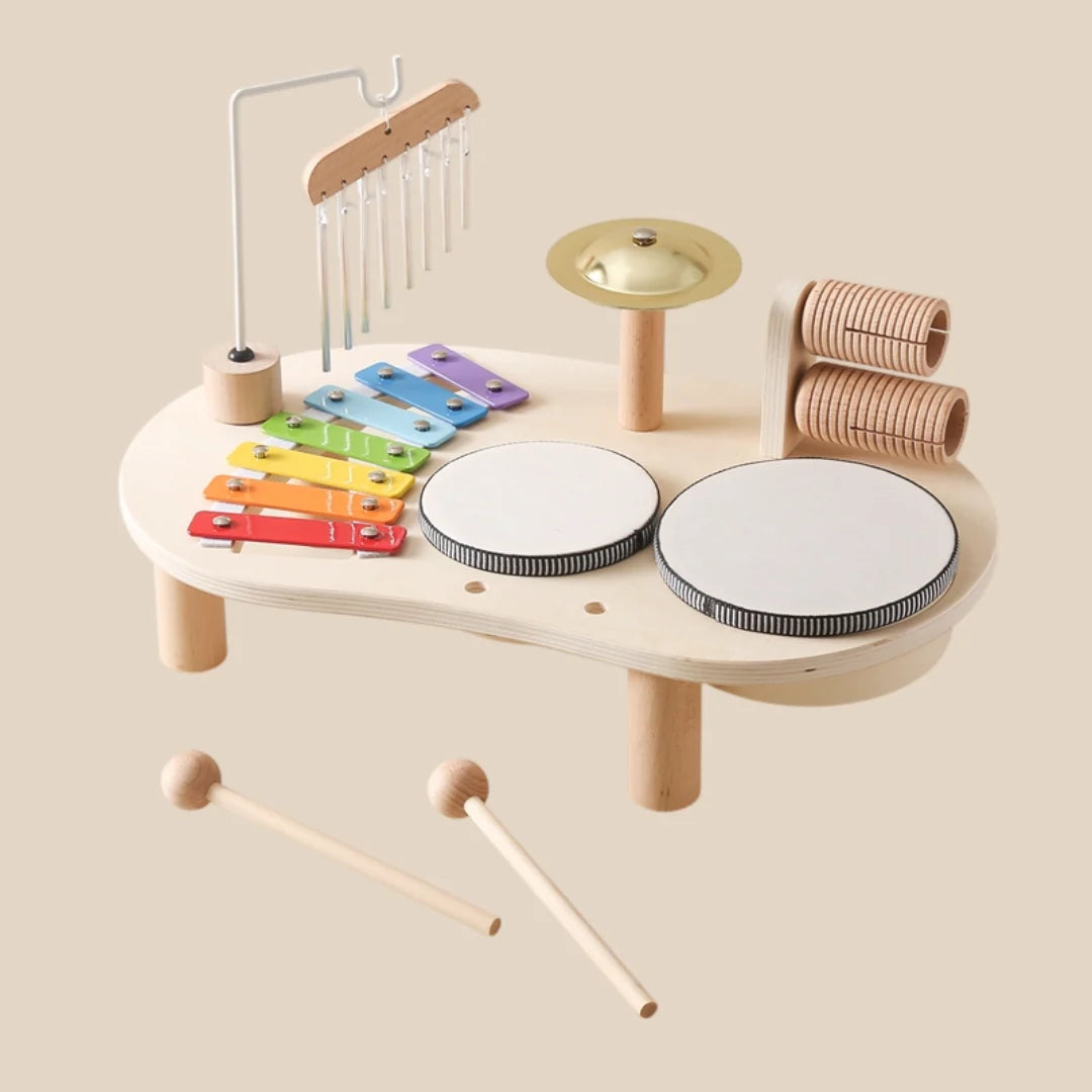 Toddler Music Table Wooden Xylophone & Drums