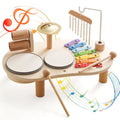 Toddler Musical Playset 5-in-1 Natural Wood Non-Toxic Finish