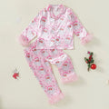 Toddler Pajama Set Santa & Snowflake Print Soft Fur-Trim