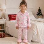 Toddler Pajama Set Santa & Snowflake Print Soft Fur-Trim