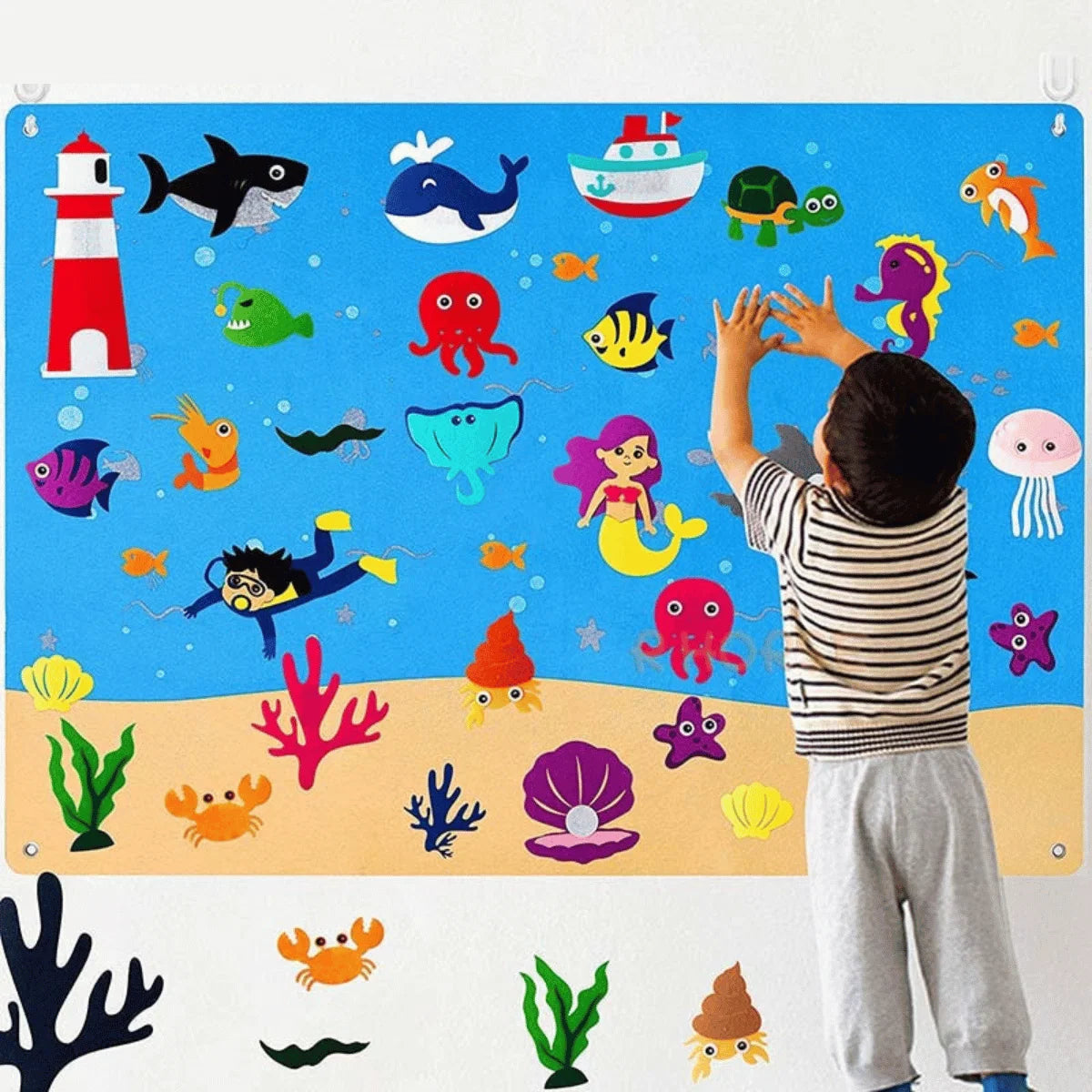 Toddler Playboard Durable Felt Reusable Travel Friendly