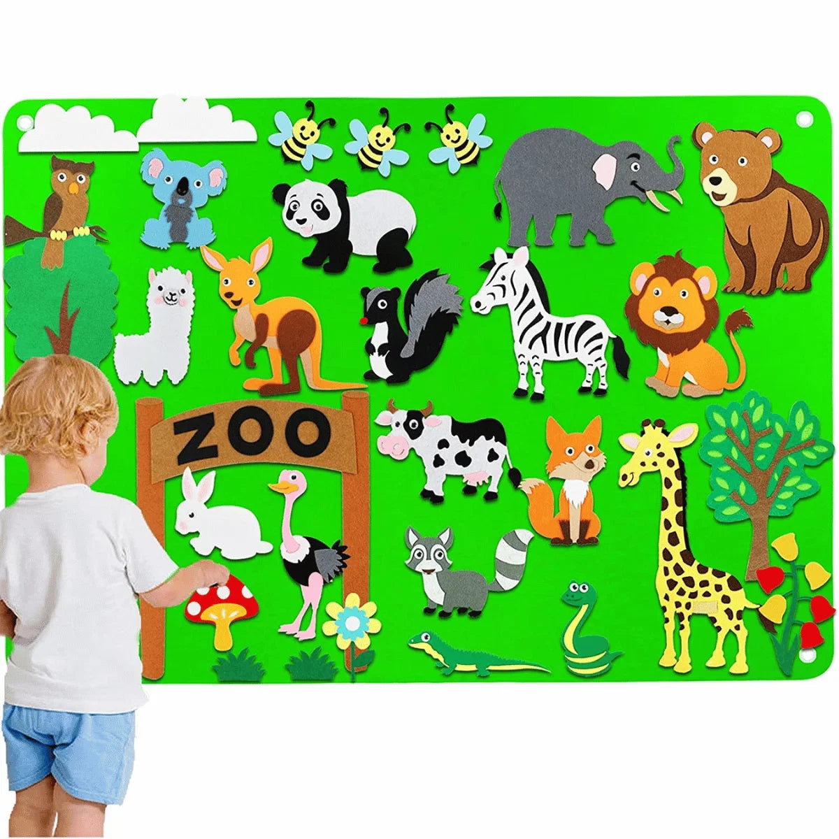 Toddler Playboard Durable Felt Reusable Travel Friendly