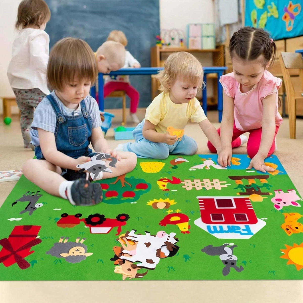Toddler Playboard Durable Felt Reusable Travel Friendly