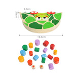 Toddler Stacking Toy Turtle Hand-Painted Natural Wood