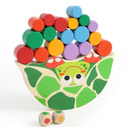 Toddler Stacking Toy Turtle Hand-Painted Natural Wood