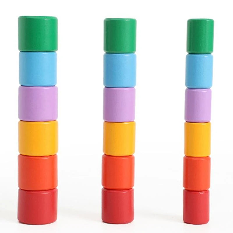 Toddler Stacking Toy Turtle Hand-Painted Natural Wood