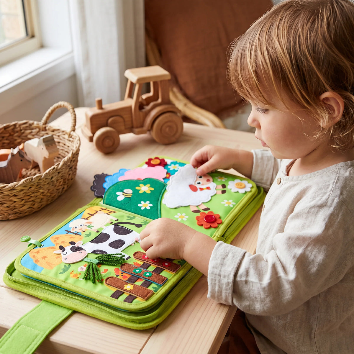 Toddler Storybook Montessori Farm Animals Durable Pages