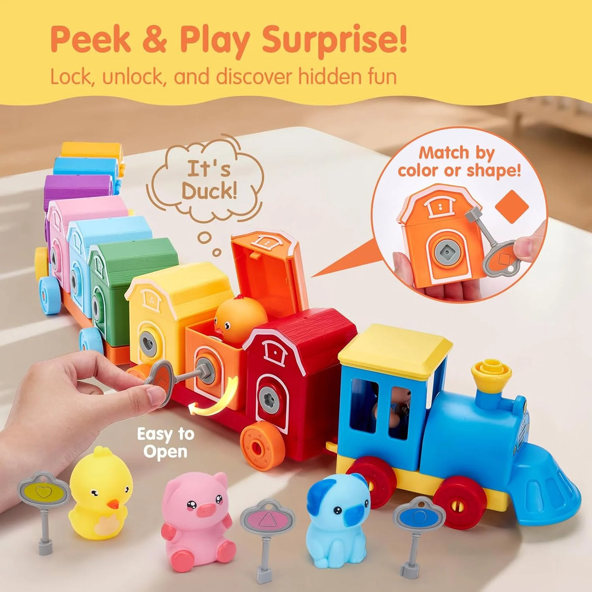 Toddler Train Set Numbered Carts & Farm Animals