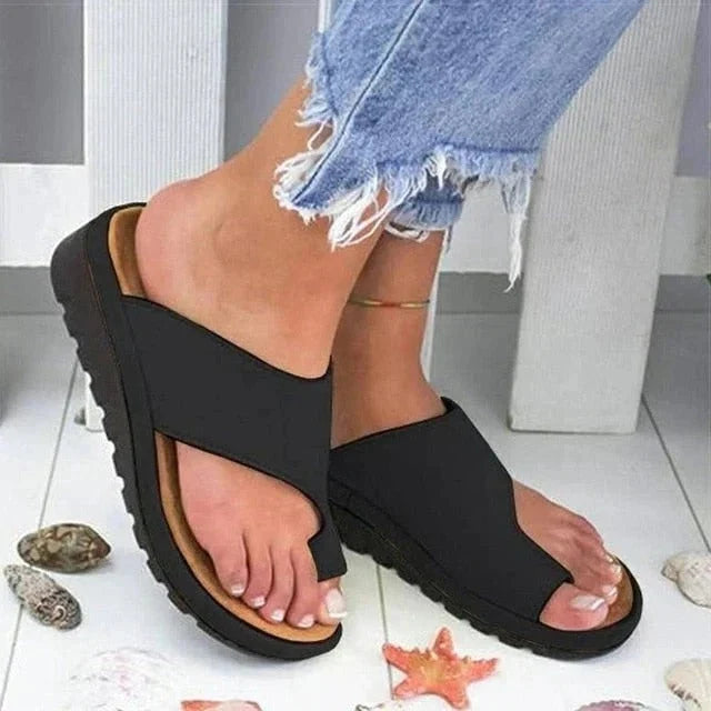 Toe-Ring Sandals Toe Alignment & Multi-Zone Arch Support Slip-On