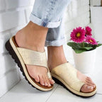 Toe-Ring Sandals Toe Alignment & Multi-Zone Arch Support Slip-On