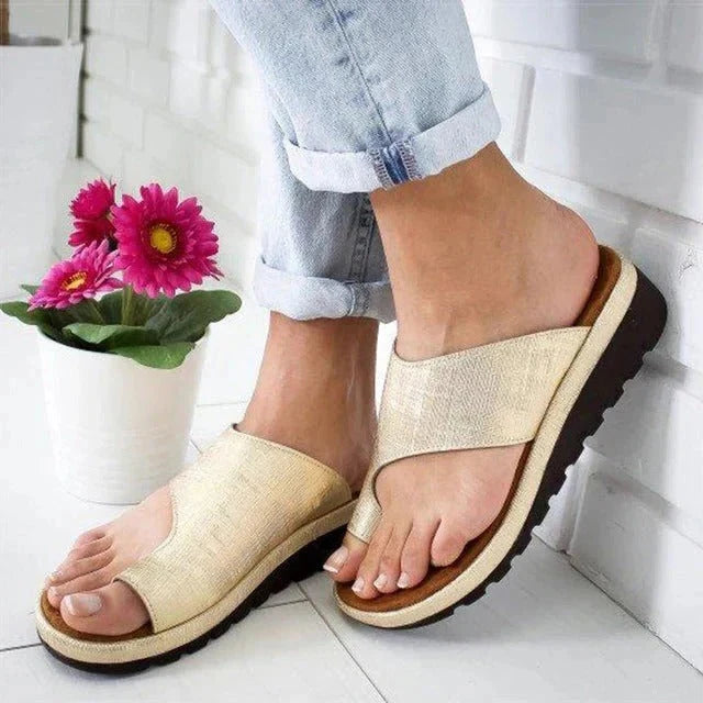 Toe-Ring Sandals Toe Alignment & Multi-Zone Arch Support Slip-On