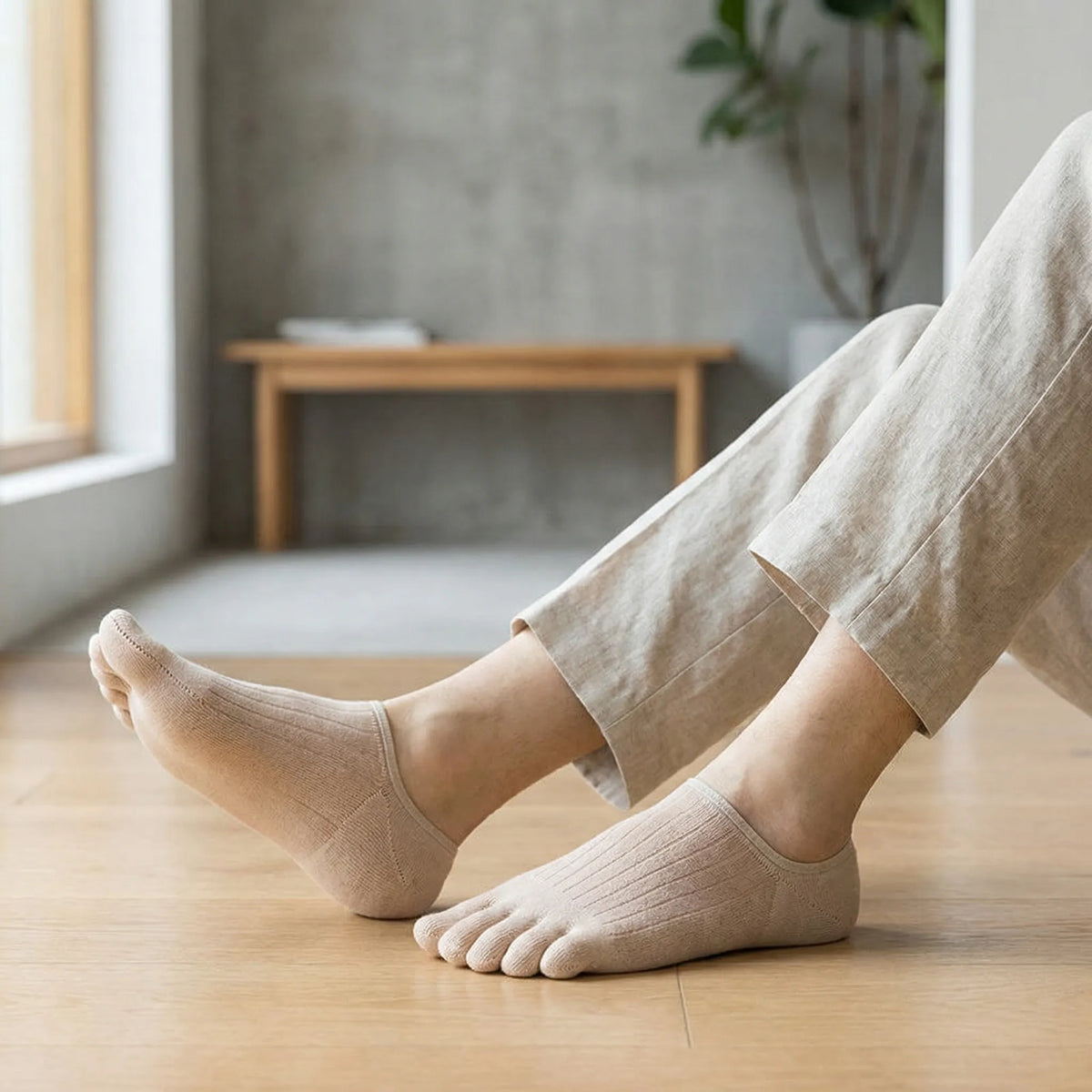 Toe Socks Five-Toe Seamless Anti-Slip Heel