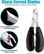 Toenail Clipper Curved Blade & Guard Ergonomic Handle