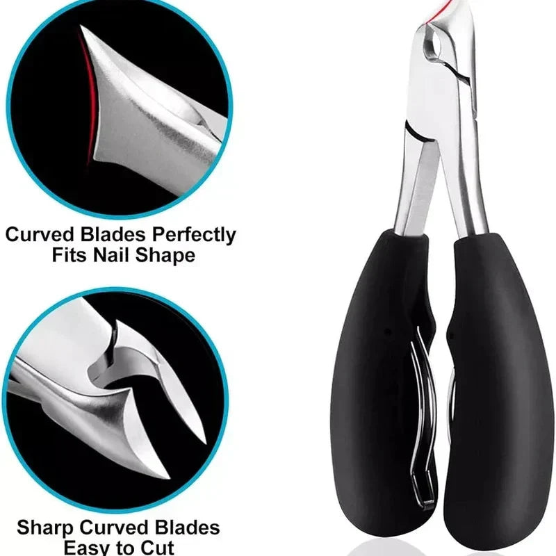 Toenail Clipper High-Leverage Curved Stainless Steel Ergonomic Non-Slip Handle
