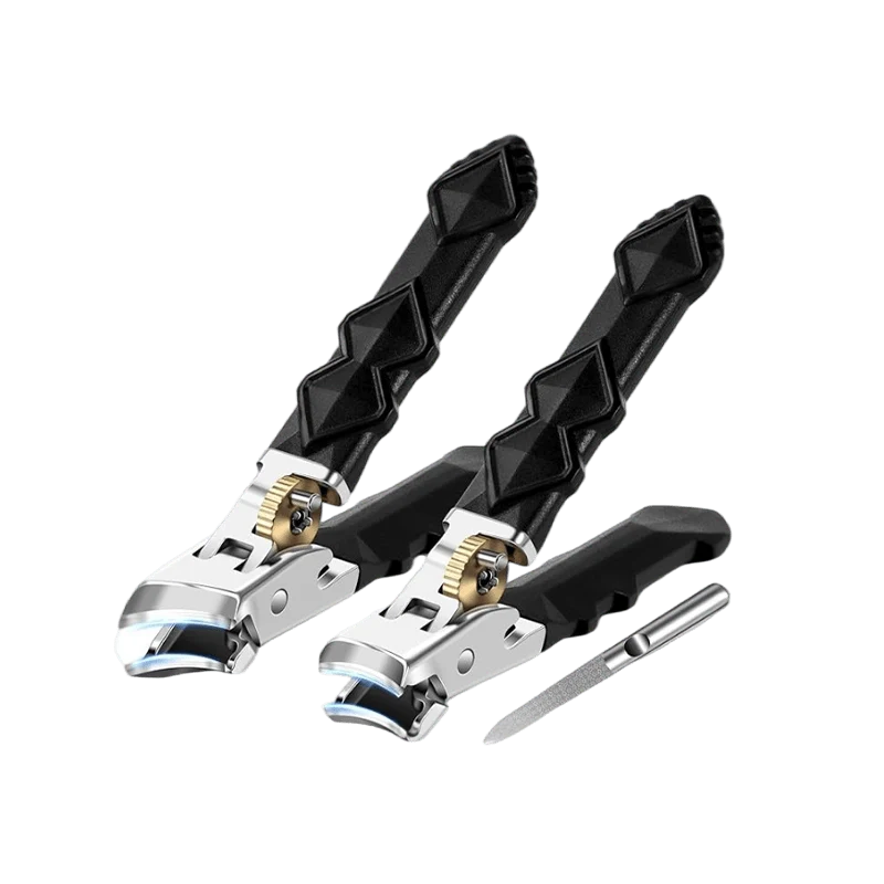 Toenail Clipper Set Surgical Steel Wide Jaw Ergonomic Grip