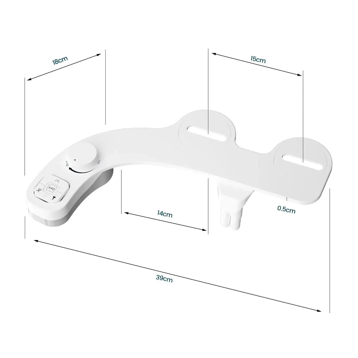Toilet Bidet Attachment Dual Retractable Nozzles Adjustable Pressure