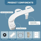 Toilet Bidet Attachment Dual Retractable Nozzles Adjustable Pressure