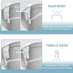 Toilet Bidet Attachment Dual Wash Retractable Nozzle Low Profile