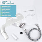 Toilet Bidet Attachment Dual Wash Retractable Nozzle Low Profile