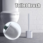 Toilet Brush Antibacterial Silicone Bristles & Ventilated Holder