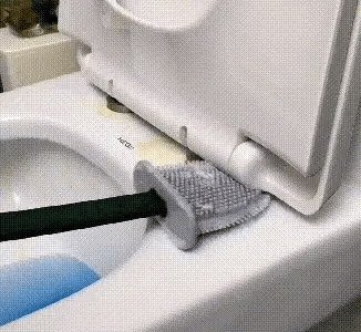 Toilet Brush Antibacterial Silicone Bristles & Ventilated Holder