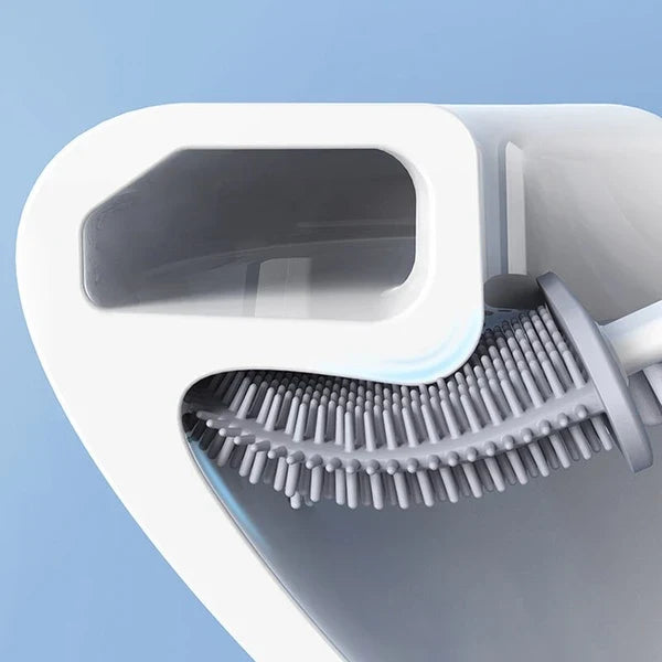 Toilet Brush Antibacterial Silicone Bristles & Ventilated Holder